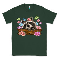 Sports Green raccoon with flowers Classic Tee - MaliasSmallBusiness