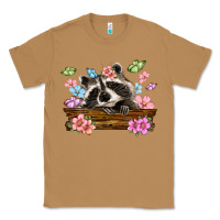 Toasted Coconut raccoon with flowers Classic Tee - MaliasSmallBusiness