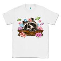 White raccoon with flowers Classic Tee - MaliasSmallBusiness