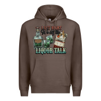 Coffee Last night we let the liquor talk Cowboy Premium Hoodie - HowdyJamesFarm