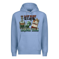 Colony Blue Last night we let the liquor talk Cowboy Premium Hoodie - HowdyJamesFarm