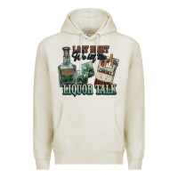 Oatmeal Heather Last night we let the liquor talk Cowboy Premium Hoodie - HowdyJamesFarm