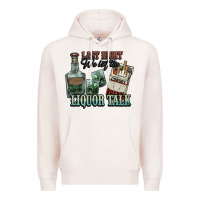 Pale Pink Last night we let the liquor talk Cowboy Premium Hoodie - HowdyJamesFarm