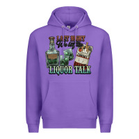 Purple Last night we let the liquor talk Cowboy Premium Hoodie - HowdyJamesFarm