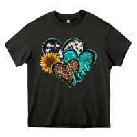 Asphalt turquoise sunflower hearts Heavy Core Tee - Jasminsmagicworld