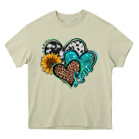 Turquoise Sunflower Hearts Heavy Core Tee | Teevron