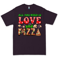 Plum all you need is love and pizza Premium Tee - AdoDesignShop