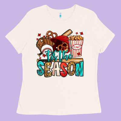 'tis The Season Baseball Game Ladies Tee Designed By Jasminsmagicworld