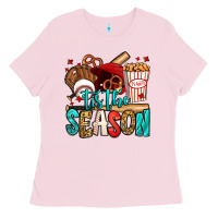 Bubblegum Pink 'tis the season baseball game Ladies Tee - Jasminsmagicworld