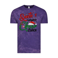 Cloud Purple santa s favorite cheer leader Vintage Tee - MaliasSmallBusiness