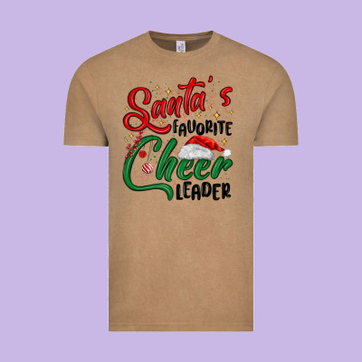 Santa S Favorite Cheer Leader Vintage Tee Designed By Maliassmallbusiness