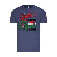 Vintage Denim santa s favorite cheer leader Vintage Tee - MaliasSmallBusiness
