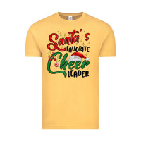 Vintage Mustard santa s favorite cheer leader Vintage Tee - MaliasSmallBusiness