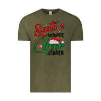 Vintage Olive santa s favorite cheer leader Vintage Tee - MaliasSmallBusiness