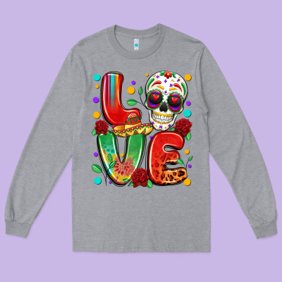Cinco De Mayo Love Long Sleeve Tee Designed By Lillyallendesigns