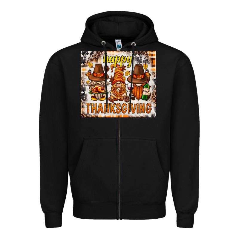 Happy Thanksgiving Gnomes Zipper Hoodie by NancyCooperArtShop | Teevron