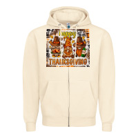 Sandshell Happy Thanksgiving gnomes Zipper Hoodie - NancyCooperArtShop