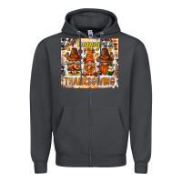 Smoke Happy Thanksgiving gnomes Zipper Hoodie - NancyCooperArtShop