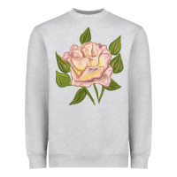 Heather Grey Life's Little Pleasures Rose Heavyweight Sweatshirt - LillyAllenDesigns