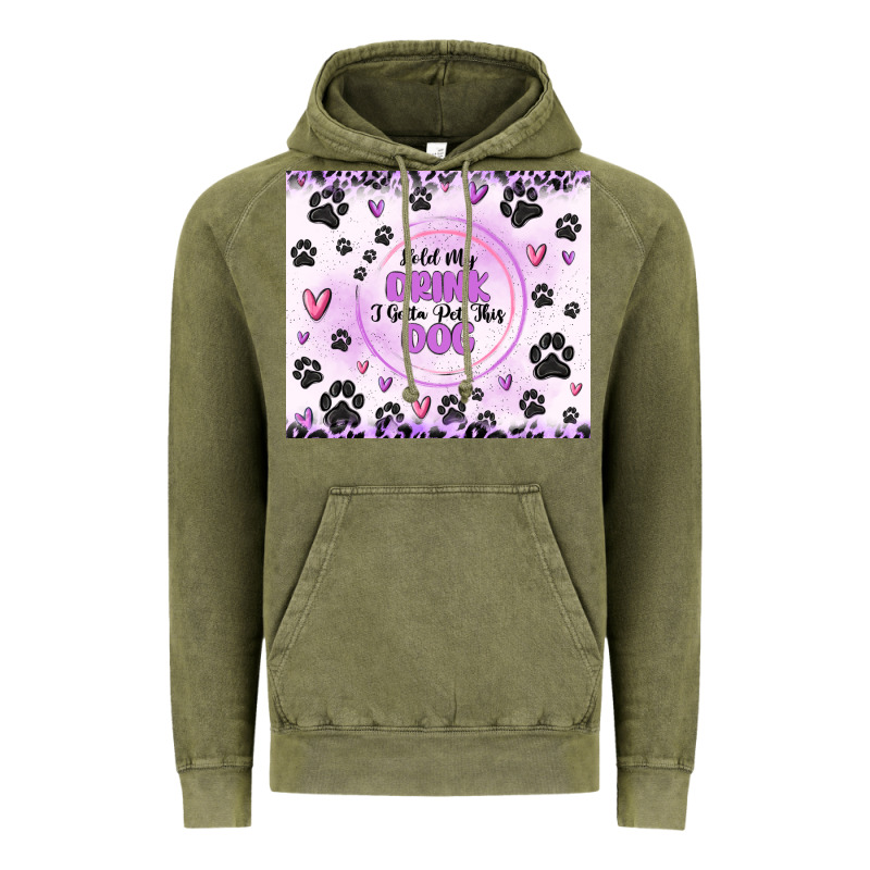 Hold My Drink I Gotta Pet This Dog Vintage Hoodie by MaliasSmallBusiness | Teevron