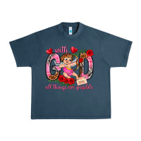 Midnight Navy with god all things are possible Urban Heavy Tee - NancyCooperArtShop