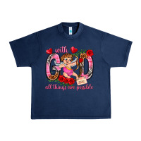 Navy with god all things are possible Urban Heavy Tee - NancyCooperArtShop