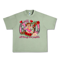 Oil Green with god all things are possible Urban Heavy Tee - NancyCooperArtShop