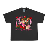 Pigment Black with god all things are possible Urban Heavy Tee - NancyCooperArtShop