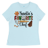 Baby Blue santa's favorite chef Ladies Tee - AdoDesignShop