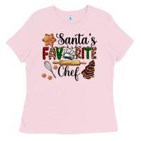Bubblegum Pink santa's favorite chef Ladies Tee - AdoDesignShop