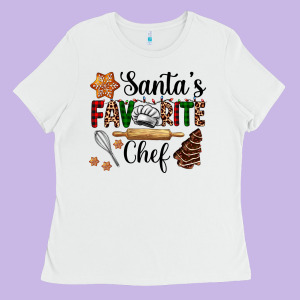 Santa's Favorite Chef Ladies Tee Designed By Adodesignshop