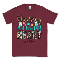 Burgundy nursing is a work of heart Classic Tee - JahusDesignShop