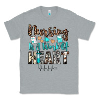 Heather Grey nursing is a work of heart Classic Tee - JahusDesignShop