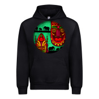 Black african masks round earrings 3 Urban Hoodie - BundleAndBundleShop