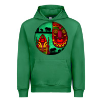 Emerald african masks round earrings 3 Urban Hoodie - BundleAndBundleShop