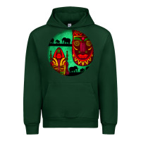 Forest Green african masks round earrings 3 Urban Hoodie - BundleAndBundleShop