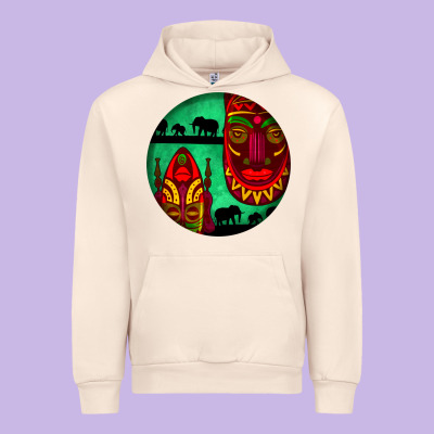 African Masks Round Earrings 3 Urban Hoodie Designed By Bundleandbundleshop
