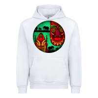 White african masks round earrings 3 Urban Hoodie - BundleAndBundleShop