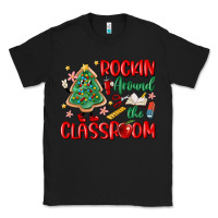 Black rockin around the clasroom teacher Classic Tee - MaliasSmallBusiness