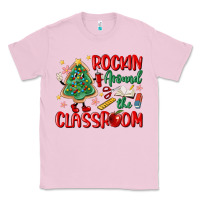 Bubblegum Pink rockin around the clasroom teacher Classic Tee - MaliasSmallBusiness