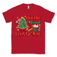 Red rockin around the clasroom teacher Classic Tee - MaliasSmallBusiness