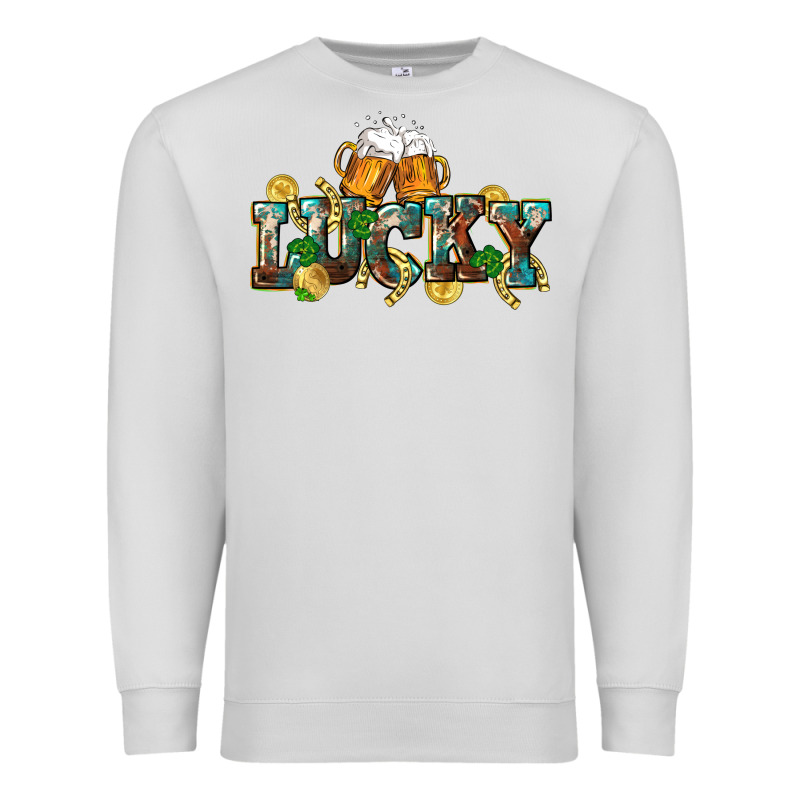 Lucky Beers St. Patrick's Day Premium Sweatshirt by CowGirlArtShop | Teevron