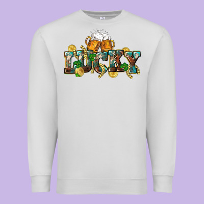 Lucky Beers St. Patrick's Day Premium Sweatshirt Designed By Cowgirlartshop
