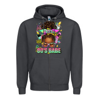 Smoke 80's babe afro messy bun Zipper Hoodie - texasbilliewilder