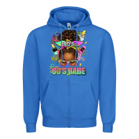 True Royal 80's babe afro messy bun Zipper Hoodie - texasbilliewilder