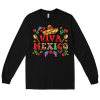 Black viva mexico Long Sleeve Tee - LillyAllenDesigns