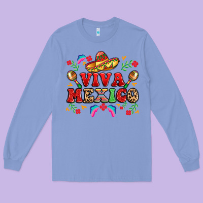 Viva Mexico Long Sleeve Tee Designed By Lillyallendesigns
