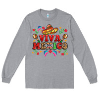 Heather Grey viva mexico Long Sleeve Tee - LillyAllenDesigns