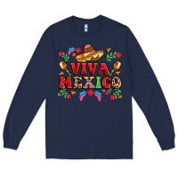 Navy viva mexico Long Sleeve Tee - LillyAllenDesigns