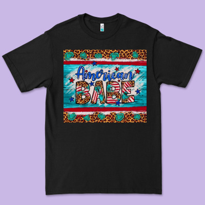 American Babe Leopard Gemstone Premium Tee Designed By Artiststas